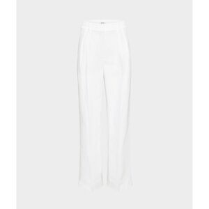Aritzia Effortless Wide-Leg Linen Trousers in White 0 SHORT